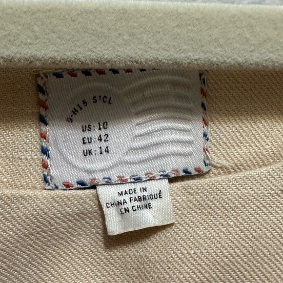 Anthropologie Postage Stamp Oleander crochet Linen Sheath Dress Size 10 Cream - Picture 13 of 14